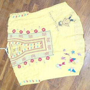 JOHNNY WAS 100% Linen YELLOW Tunic Top